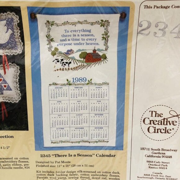 Vintage Needlepoint Stitchery Kit 2345 The Creative Circle Calendar - Picture 2 of 3